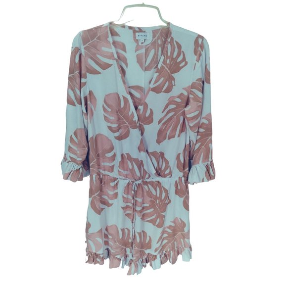 Piyama lightweight Monstera Leaf Romper Size Large - Picture 1 of 14